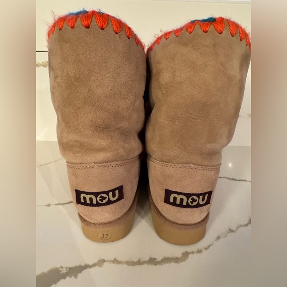 Free People MOU Eskimo Overstitching Shearling Boot Fur Lined Camel 37/6 NEW - Picture 6 of 9